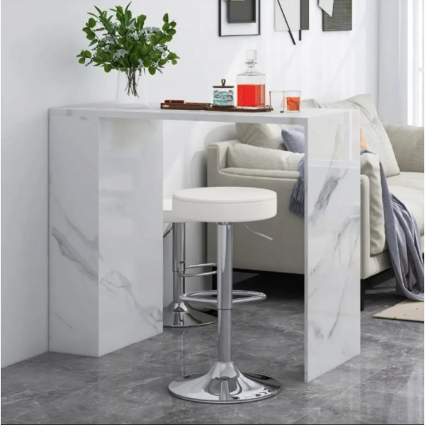 Комплект барних стільців Costway Loreto з круглим сидінням білий