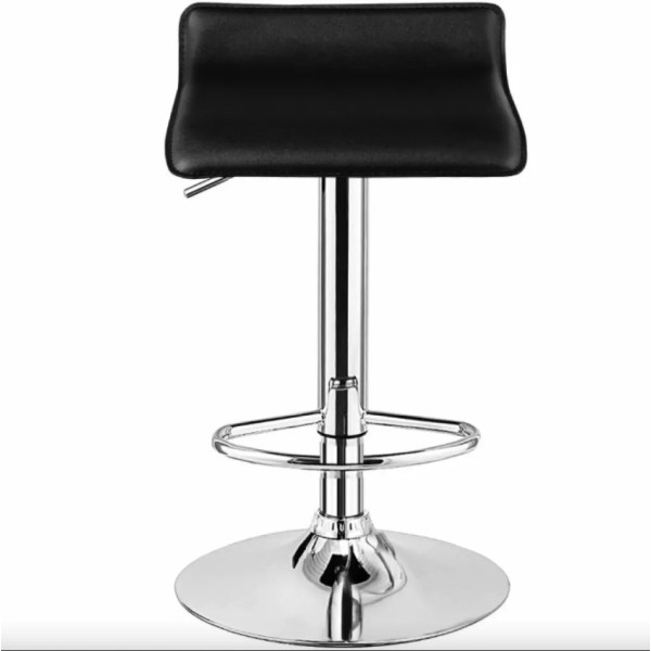 Комплект барних стільців Costway Forse екошкіра з підставкою для ніг чорний