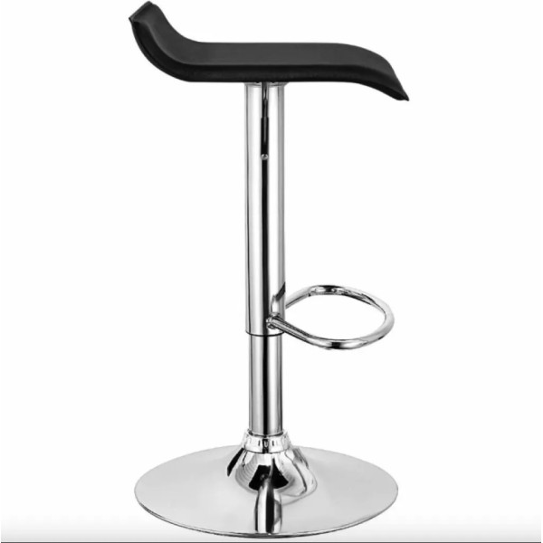 Комплект барних стільців Costway Forse екошкіра з підставкою для ніг чорний