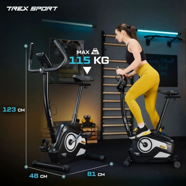 Велотренажер Trex Sport TX-400MB Reck магнітний чорно-білий