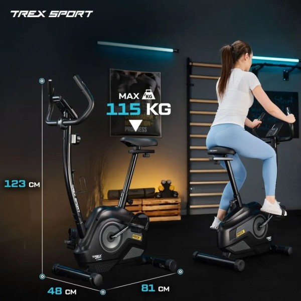Велотренажер Trex Sport TX-400MB Reck магнітний чорно-сірий