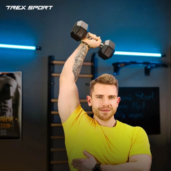 Гантеля шестигранна прогумована TX-100RD Trex Sport 10 кг