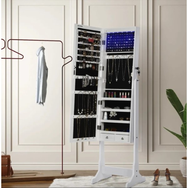 Підлогове дзеркало-шафа Leobert Insignia з підсвіткою біле