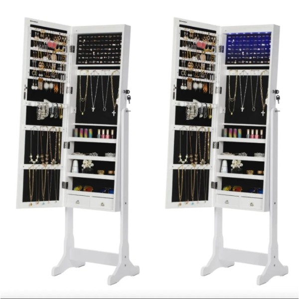 Підлогове дзеркало-шафа Leobert Insignia з підсвіткою біле