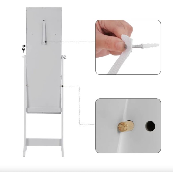 Підлогове дзеркало-шафа Leobert Insignia з підсвіткою біле