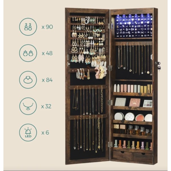 Дзеркало-шафа Leobert Kors з підсвіткою в стилі Loft коричневе