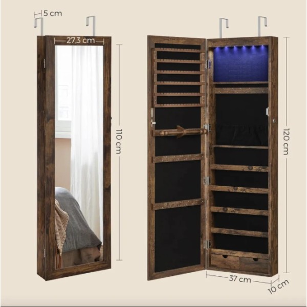 Дзеркало-шафа Leobert Kors з підсвіткою в стилі Loft коричневе