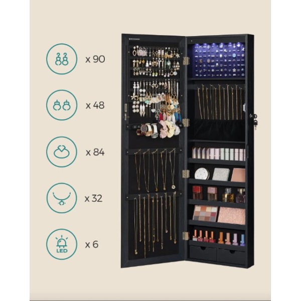 Дзеркало-шафа Leobert Kors з підсвіткою в стилі Loft чорне