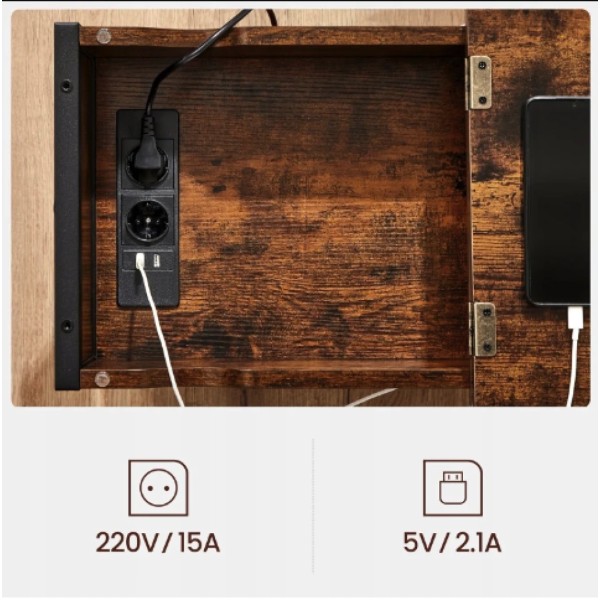 Журнальний столик Leobert Olmi USB вхід + розетка в стилі Loft