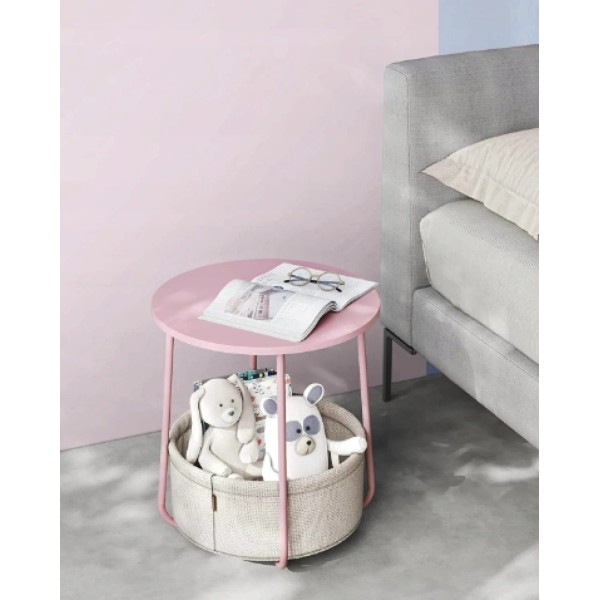 Журнальний столик Leobert Sharp з кошиком рожевий