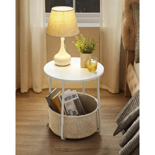 Журнальний столик Leobert Sharp з кошиком білий