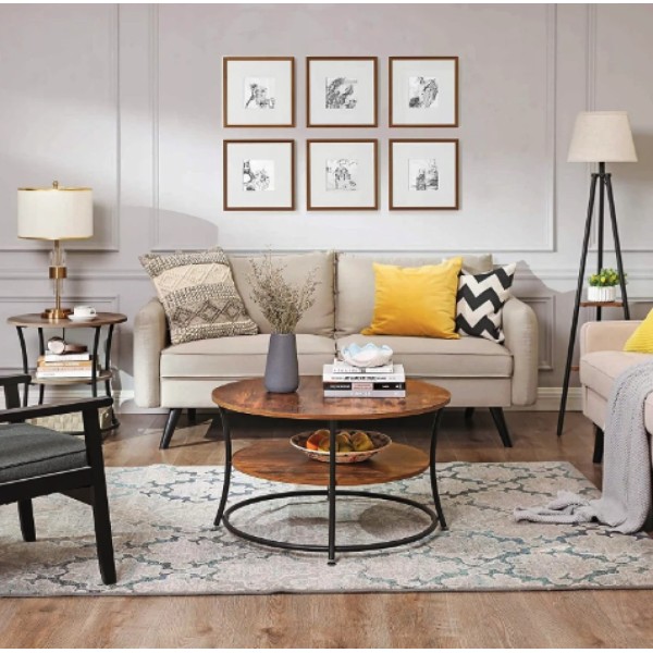 Журнальний столик Leobert Vasagle 80 x 80 x 45см в стилі Loft