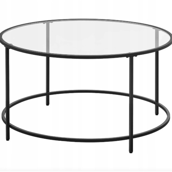 Журнальний столик Leobert Oskar круглий з скляною стільницею