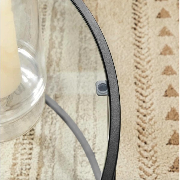 Журнальний столик Leobert Oskar круглий з скляною стільницею