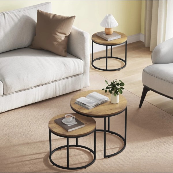 Комплект журнальних столиків Leobert Oreo круглі натуральний