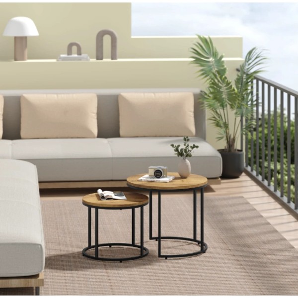 Комплект журнальних столиків Leobert Oreo круглі натуральний