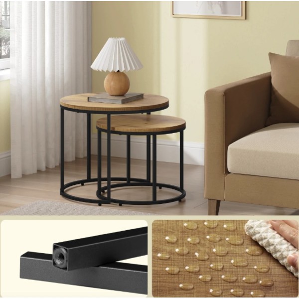 Комплект журнальних столиків Leobert Oreo круглі натуральний