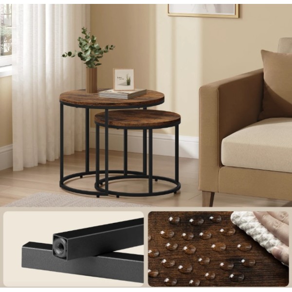 Комплект журнальних столиків Leobert Oreo круглі коричневий