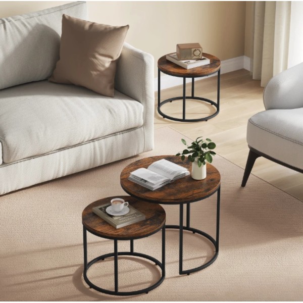 Комплект журнальних столиків Leobert Oreo круглі коричневий