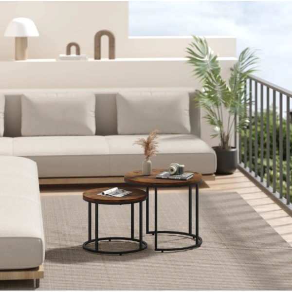 Комплект журнальних столиків Leobert Oreo круглі коричневий