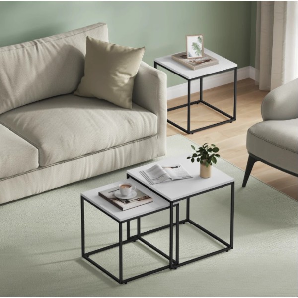 Комплект журнальних столиків Leobert Nika квадратні білий