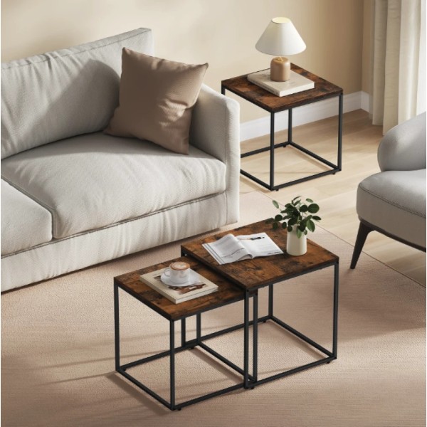 Комплект журнальних столиків Leobert Nika квадратні коричневий