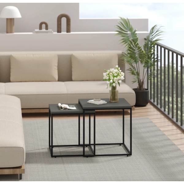 Комплект журнальних столиків Leobert Nika квадратні графітовий