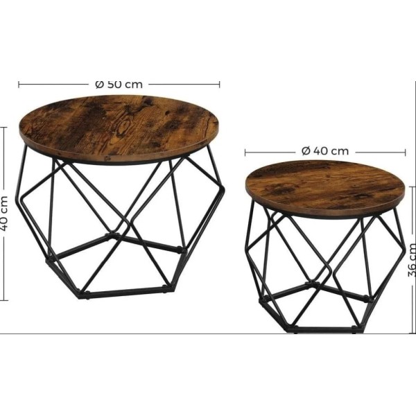 Комплект журнальних столиків Leobert Watson 2 шт в стилі Loft