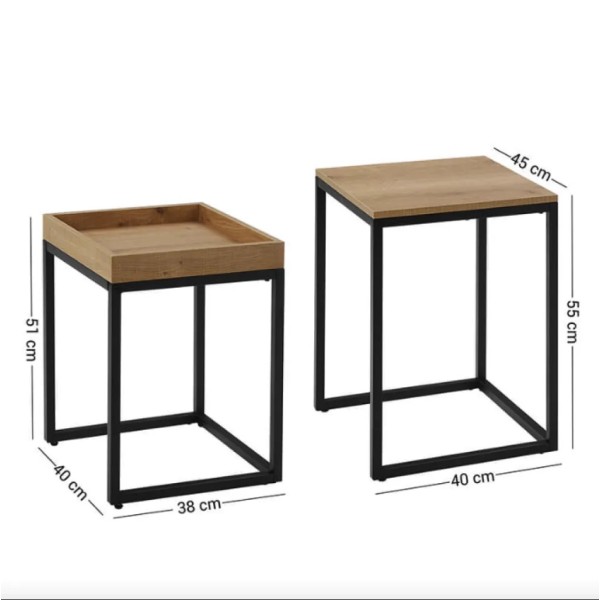 Комплект журнальних столиків Leobert Ascet в стилі Loft 2 шт