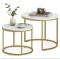 Комплект журнальних столиків Leobert Oreo круглі мармуровий з золотом