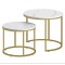 Комплект журнальних столиків Leobert Oreo круглі мармуровий з золотом