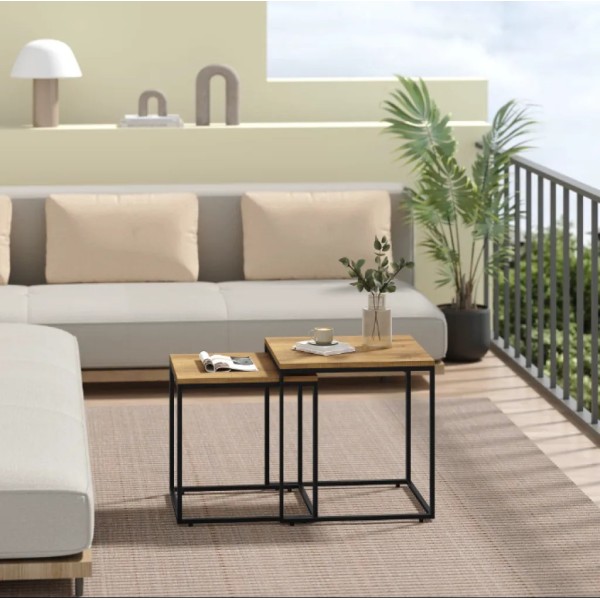 Комплект журнальних столиків Leobert Nika квадратні натуральний