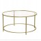 Журнальний столик Leobert Oskar круглий з скляною стільницею золотий