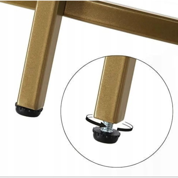 Журнальний столик Leobert Oskar круглий з скляною стільницею золотий