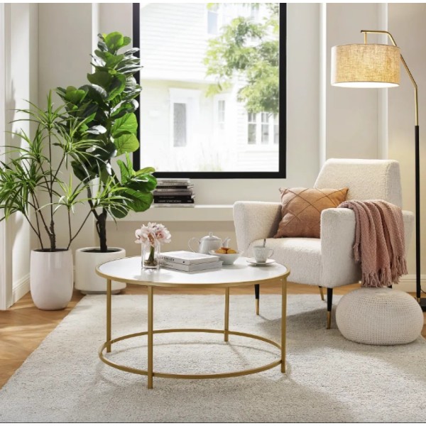 Журнальний столик Leobert Oskar круглий золотий