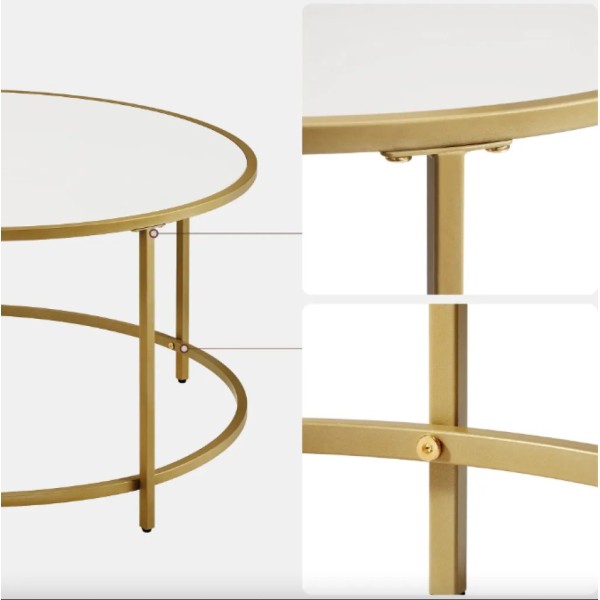 Журнальний столик Leobert Oskar круглий золотий