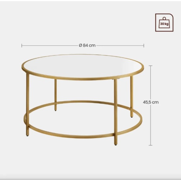 Журнальний столик Leobert Oskar круглий золотий