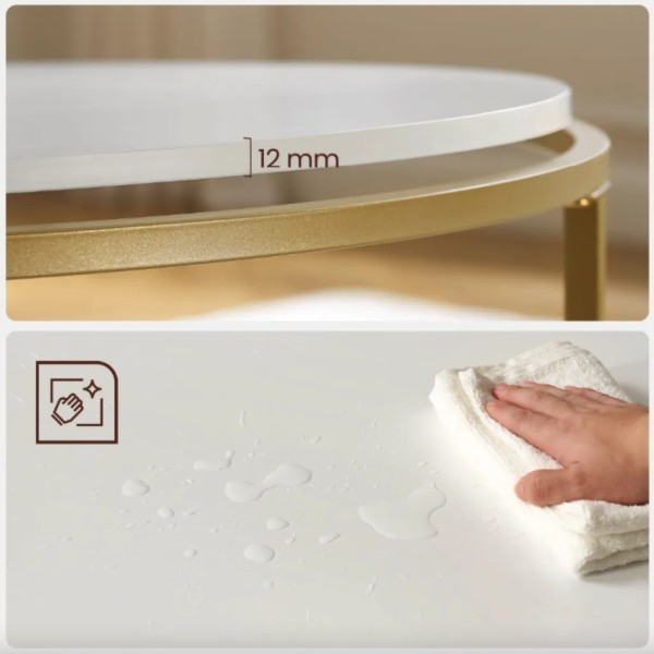 Журнальний столик Leobert Oskar круглий золотий