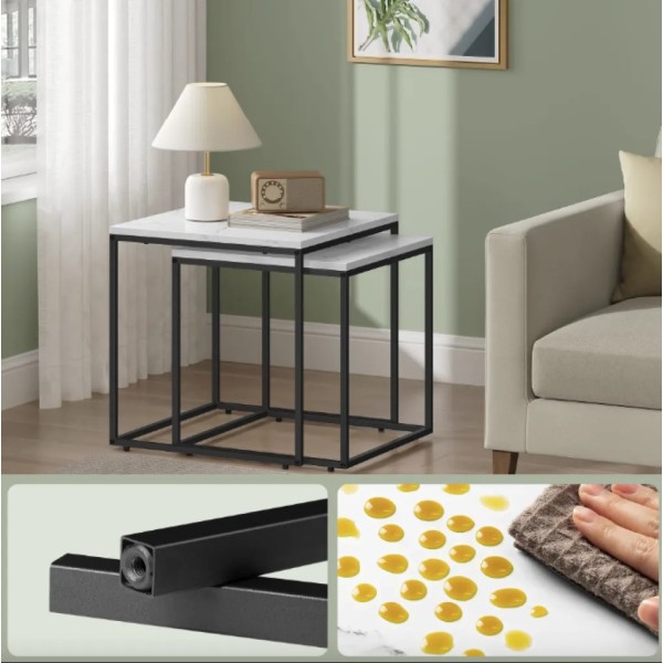 Комплект журнальних столиків Leobert Nika квадратні мармур