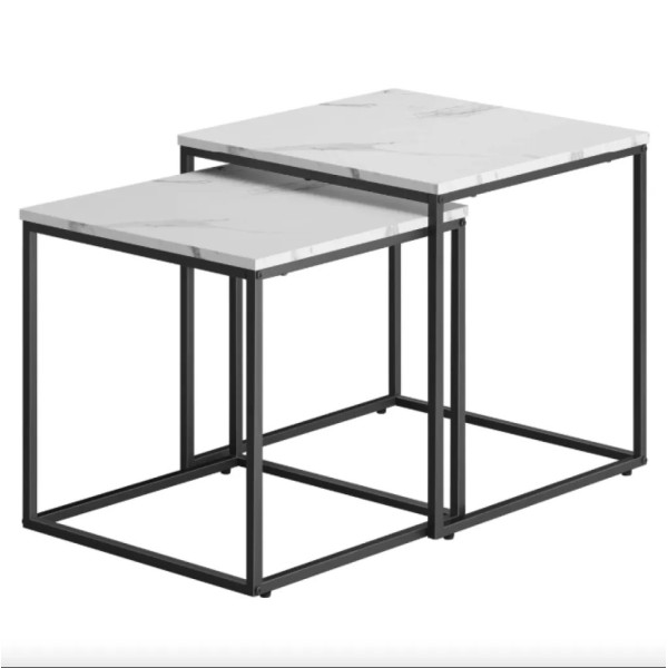 Комплект журнальних столиків Leobert Nika квадратні мармур
