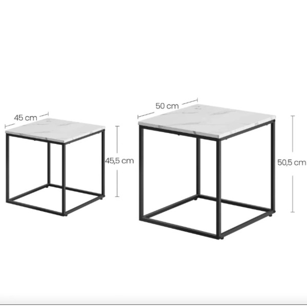 Комплект журнальних столиків Leobert Nika квадратні мармур