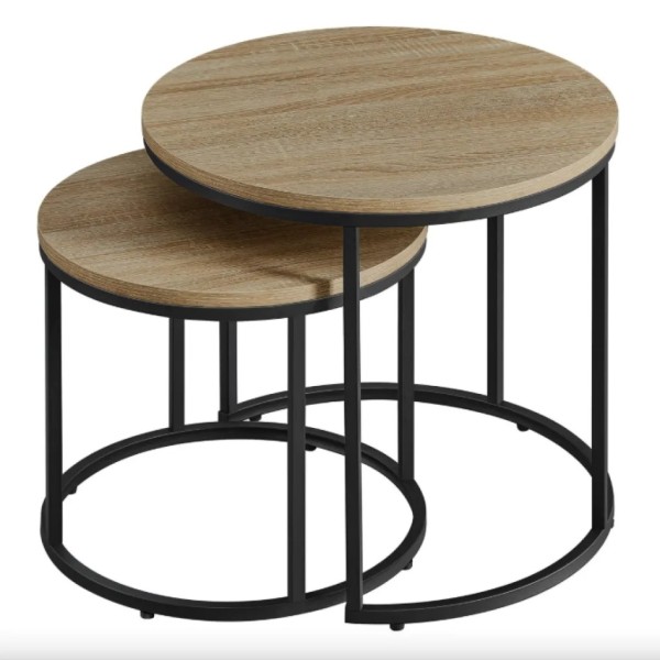 Комплект журнальних столиків Leobert Oreo круглі сонома