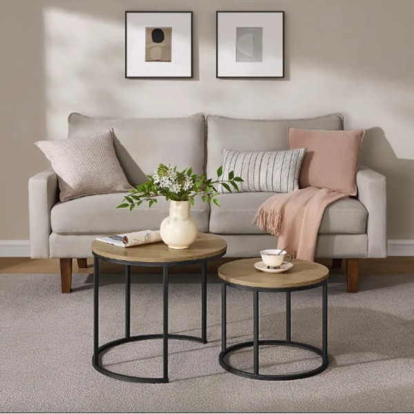 Комплект журнальних столиків Leobert Oreo круглі сонома