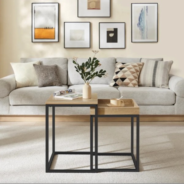 Комплект журнальних столиків Leobert Ascet в стилі Loft 2 шт сонома