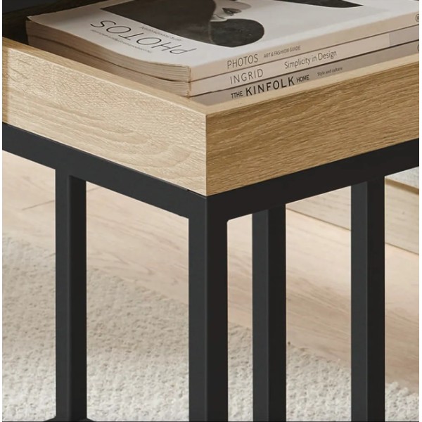 Комплект журнальних столиків Leobert Ascet в стилі Loft 2 шт сонома