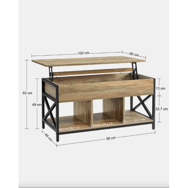 Стіл трансформер Leobert Elias в стилі Loft натуральний