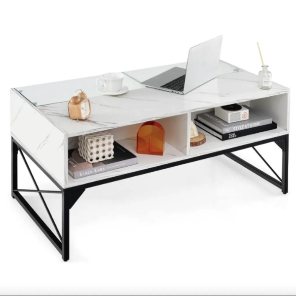 Журнальний стіл Costway Moderne з підсвіткою мармуровий