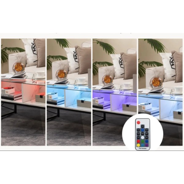 Журнальний стіл Costway Moderne з підсвіткою мармуровий