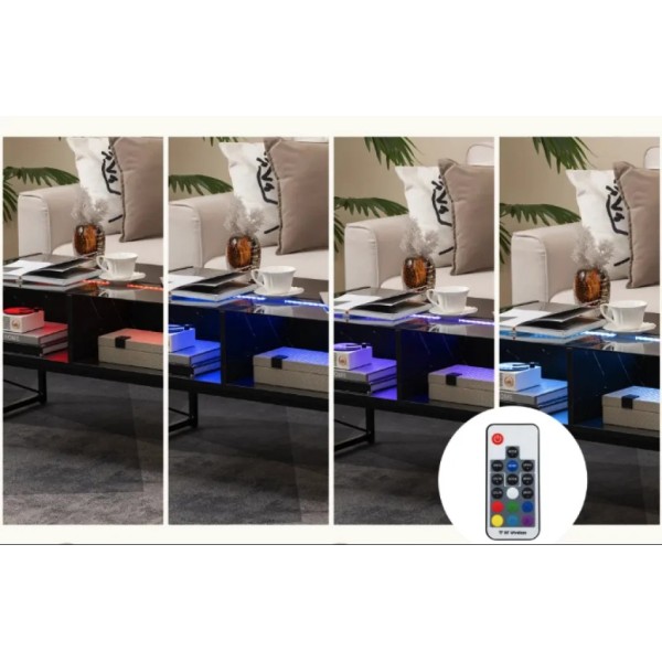 Журнальний стіл Costway Moderne з підсвіткою чорний