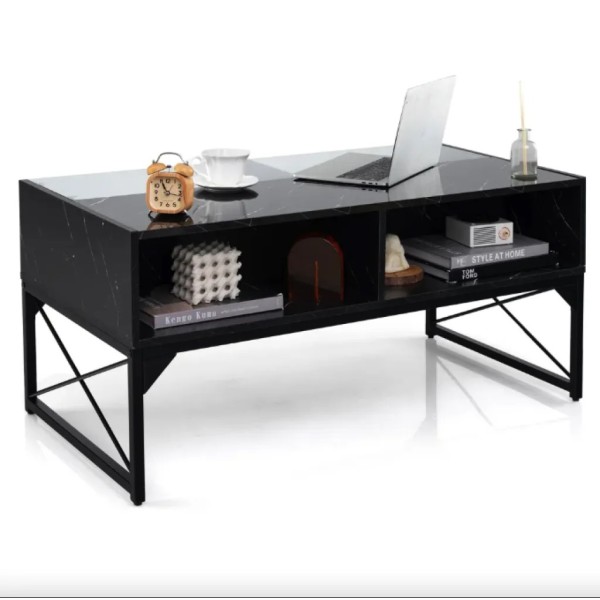 Журнальний стіл Costway Moderne з підсвіткою чорний